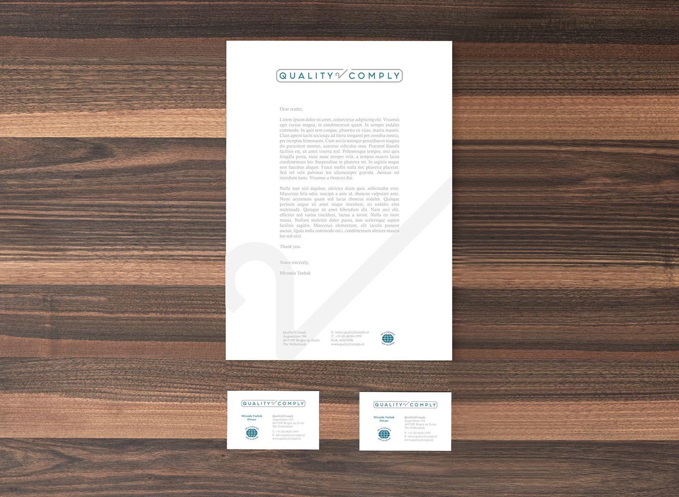 logo newsletter brief writing  paper business card design corporate identity
