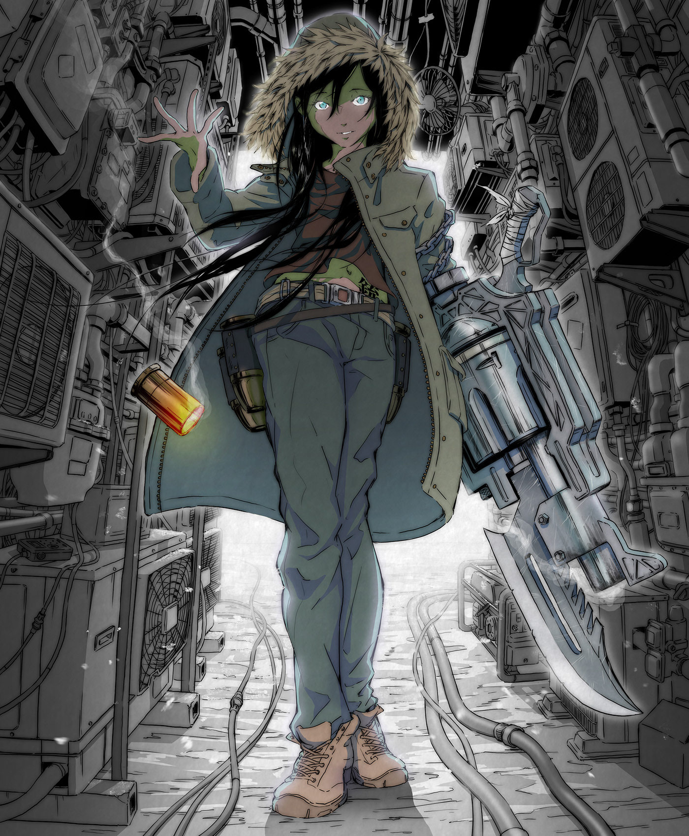 anime anime girl girl Gun knife manga pistol Revolver Weapon