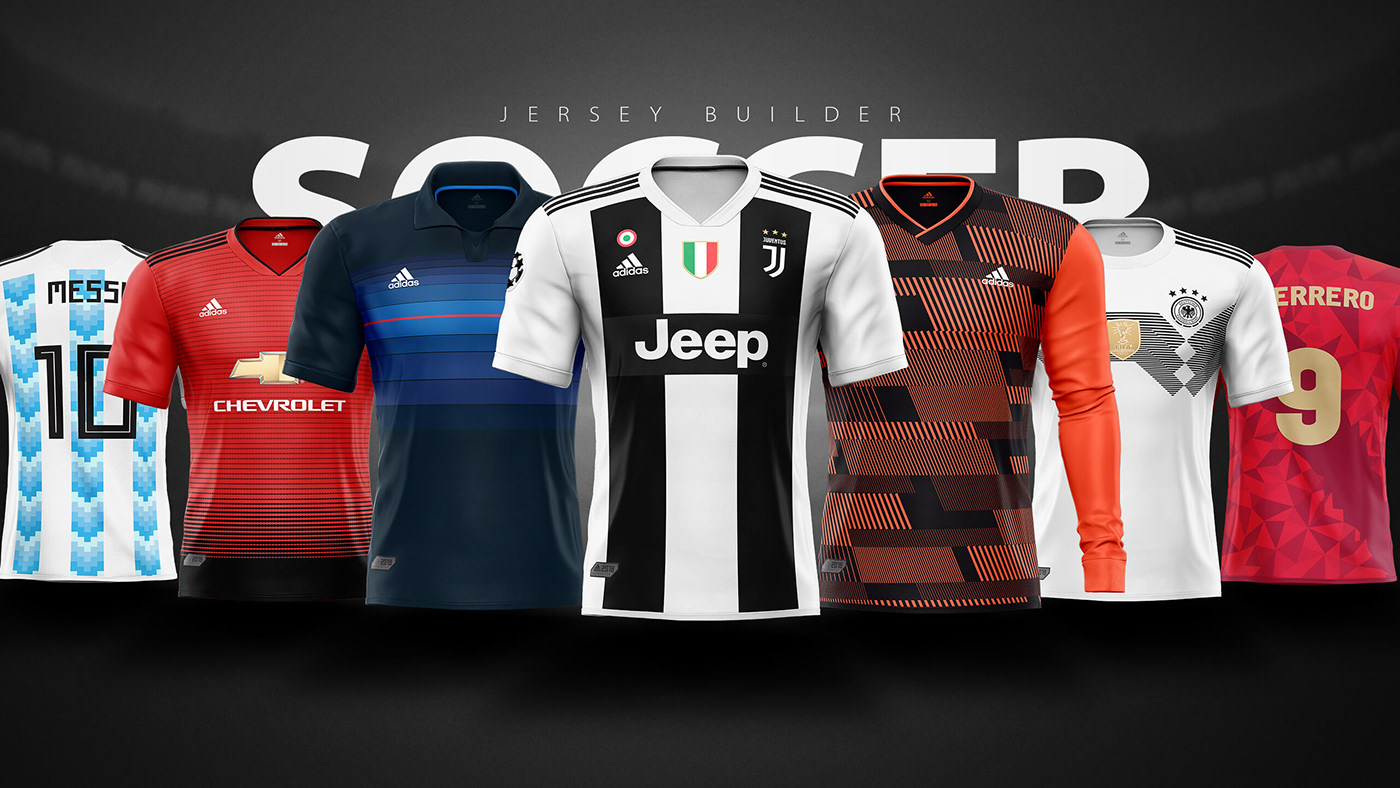 Adidas Football / Soccer shirt builder PSD template on Behance