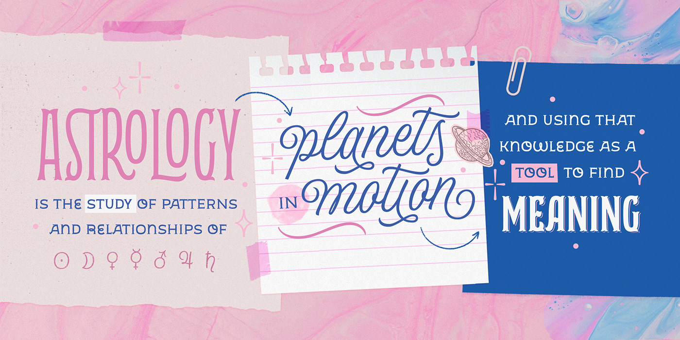 Astrology editorial design  graphic design  lettering Script sudtipos typography   typography  inspiration