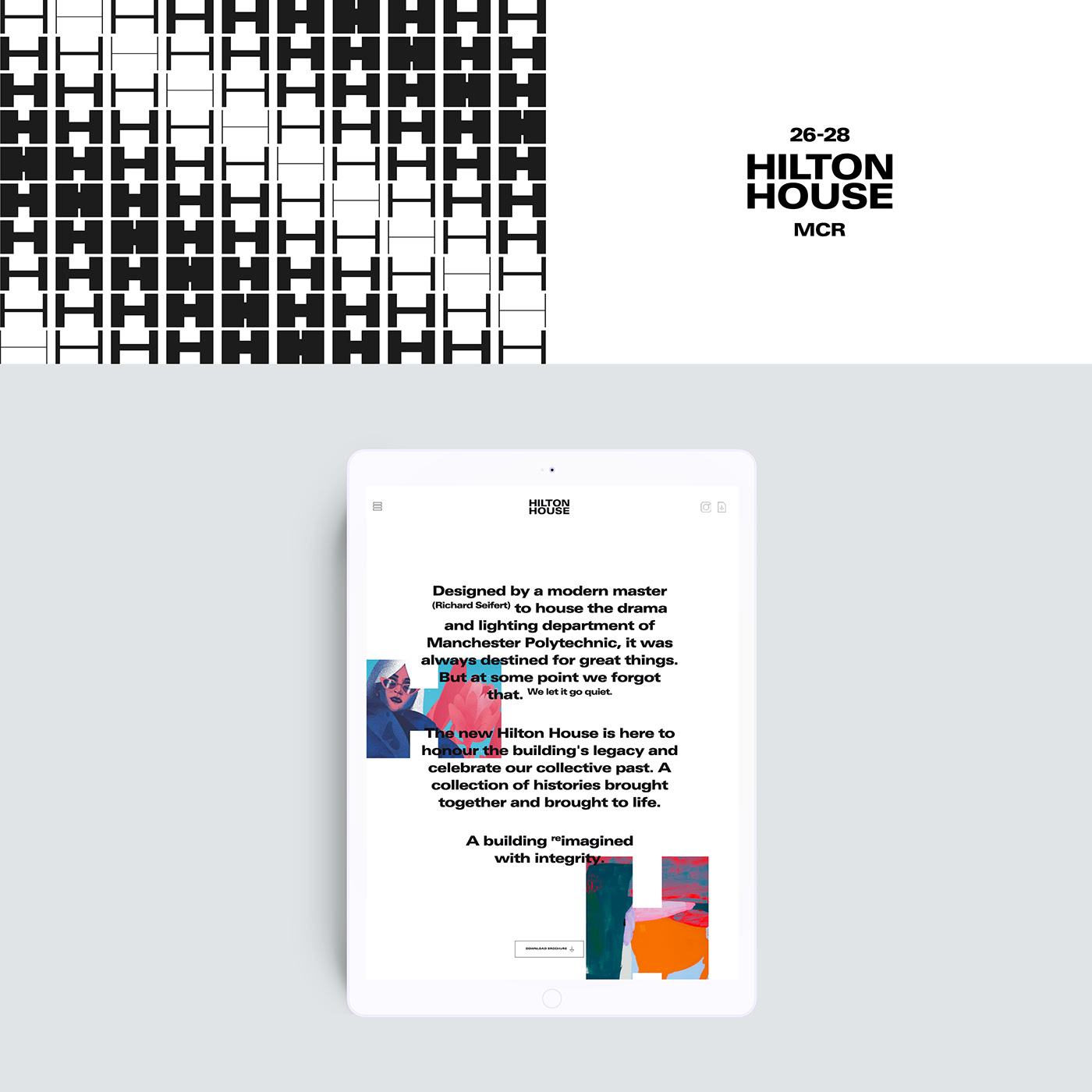 manchester hilton house ensemble branding  universe typography  