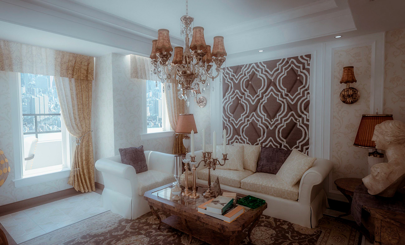 3dmax redshift render Luminar architecture archviz Interior living room