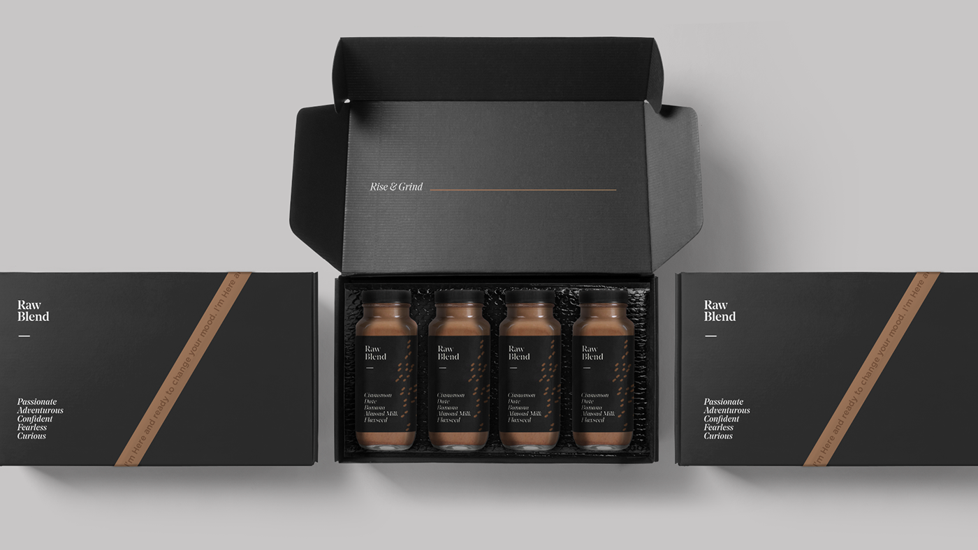 Packaging design graphic design  branding  smoothy raw blend juice art direction  Photography  minimal