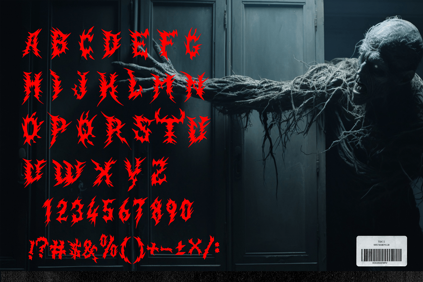 horror Blackletter metal font movie poster music band apparel gothic