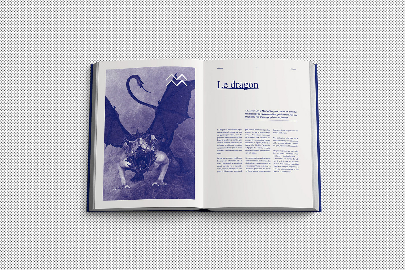 book collage imaginary creature purple monochrome