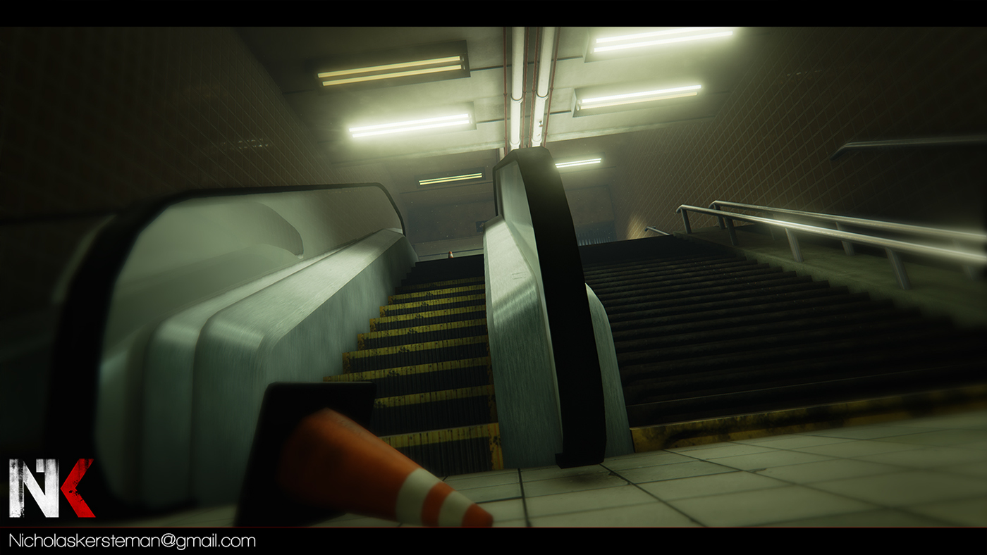 metro subway STATION train Scary horror Level Design game environment 3D