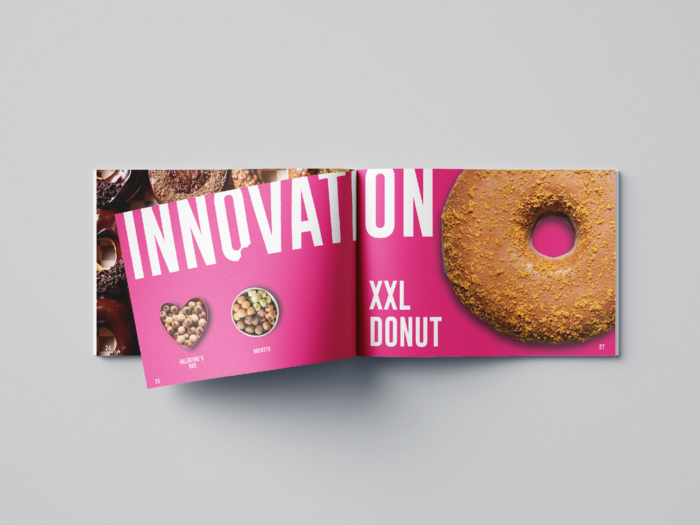 doh Donuts Doughnuts pink Kuwait company profile creative typography   Booklet