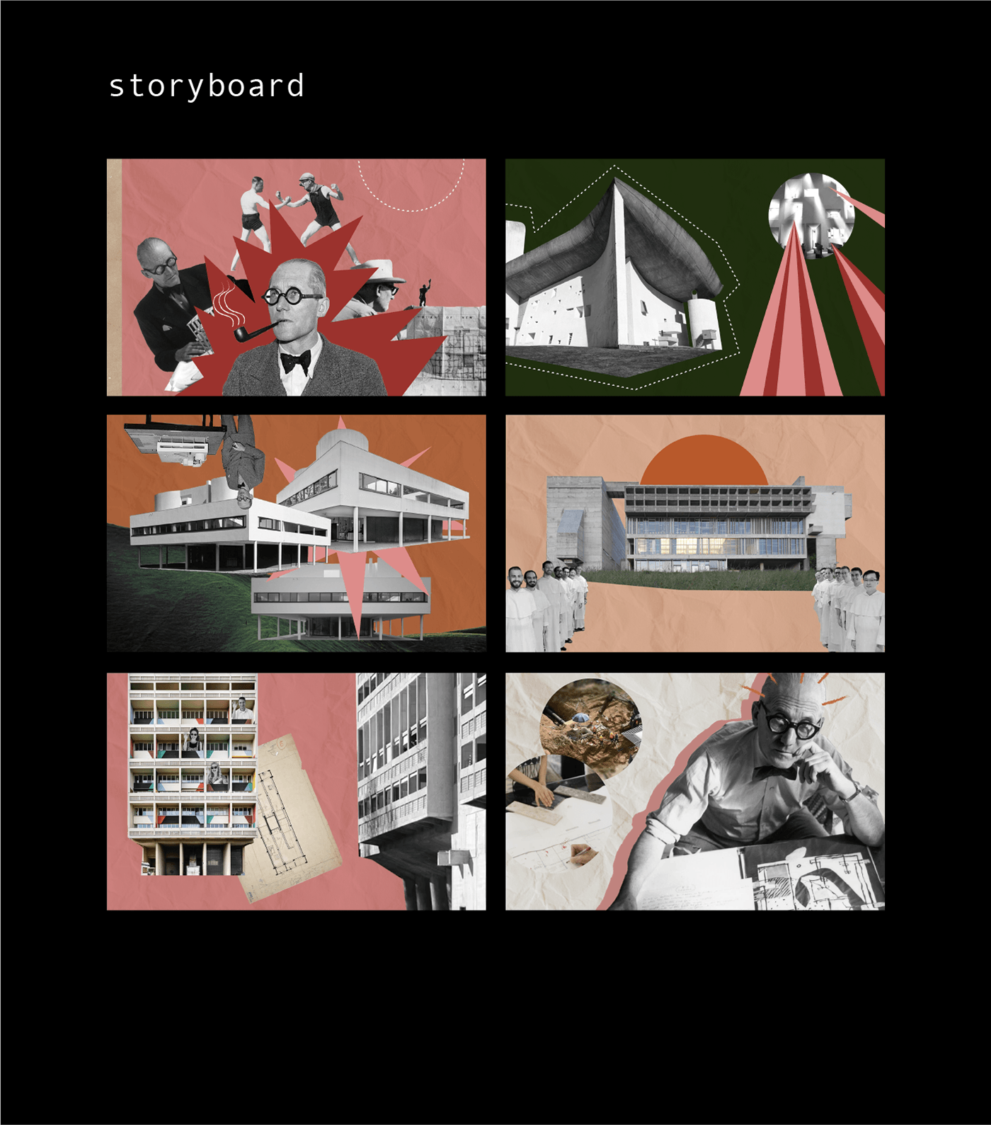 collage Animated Collage animation  motion graphics  Le Corbusier bauhaus architecture animation animation collage architecture video