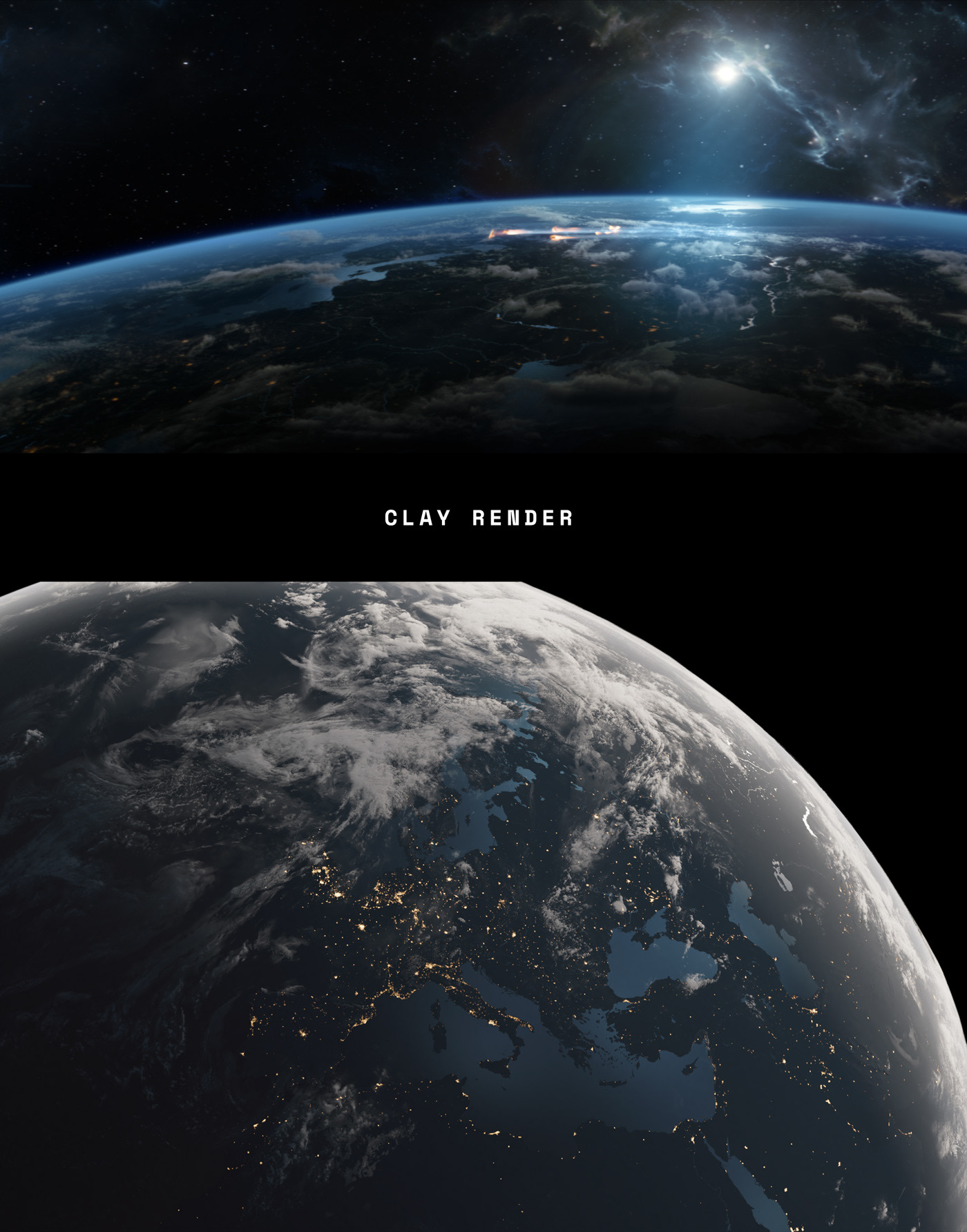 Space  asteroid CGI galaxy fire animation  3D stars popcorn Cinema