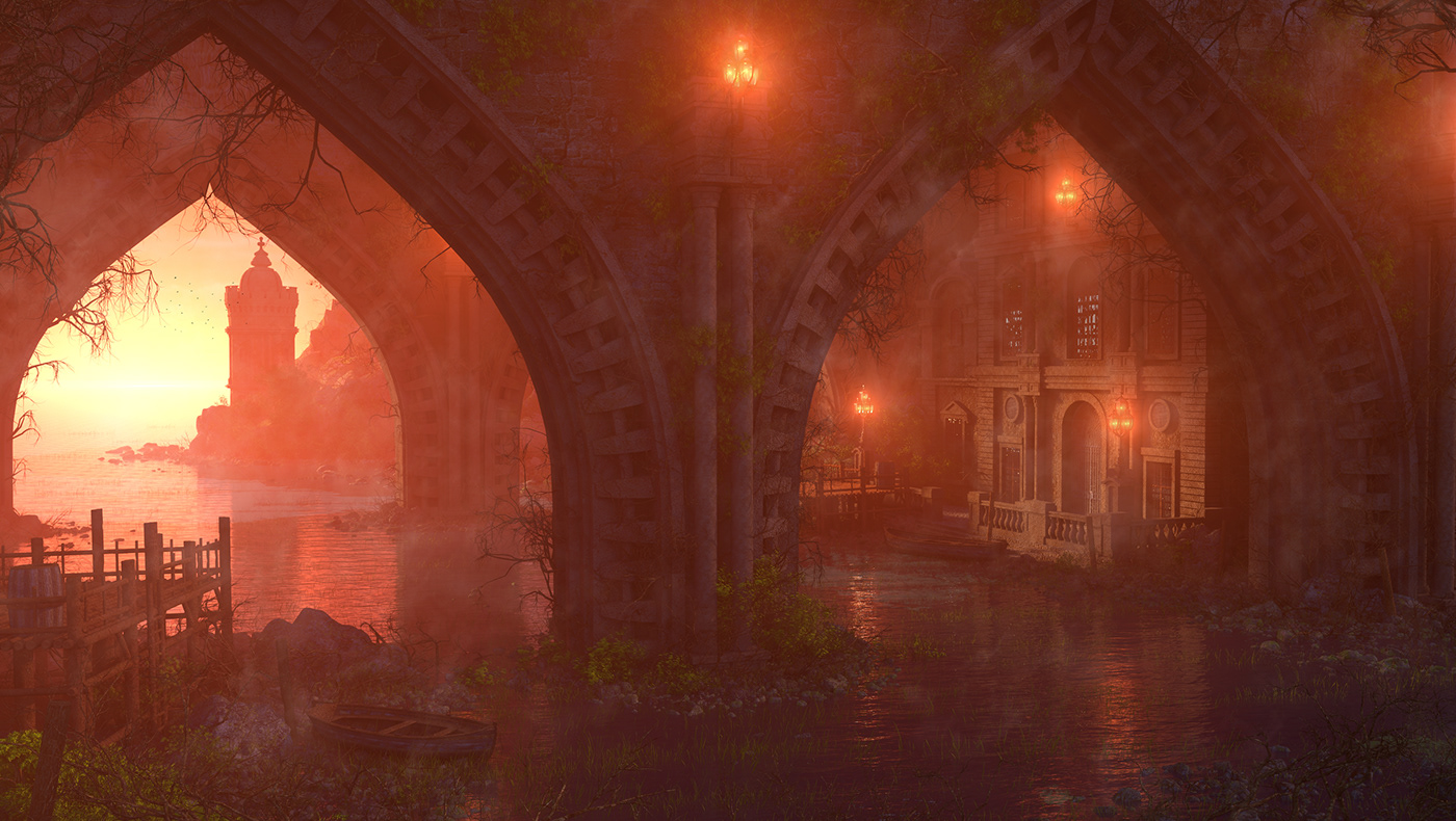 3D epic light Castle Render gameart conceptart digitalart ILLUSTRATION  artwork