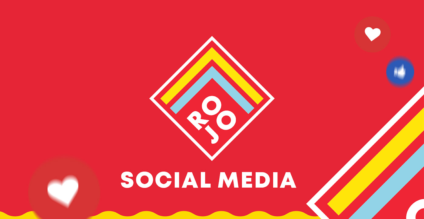 social media rojo branding  digital