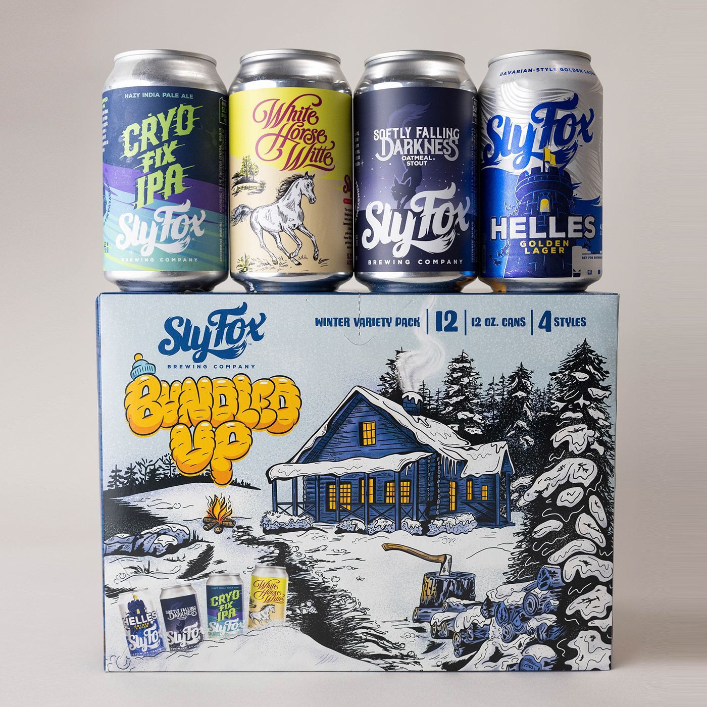 Beer can labels and packaging for Sly Fox Brewing Co. 
