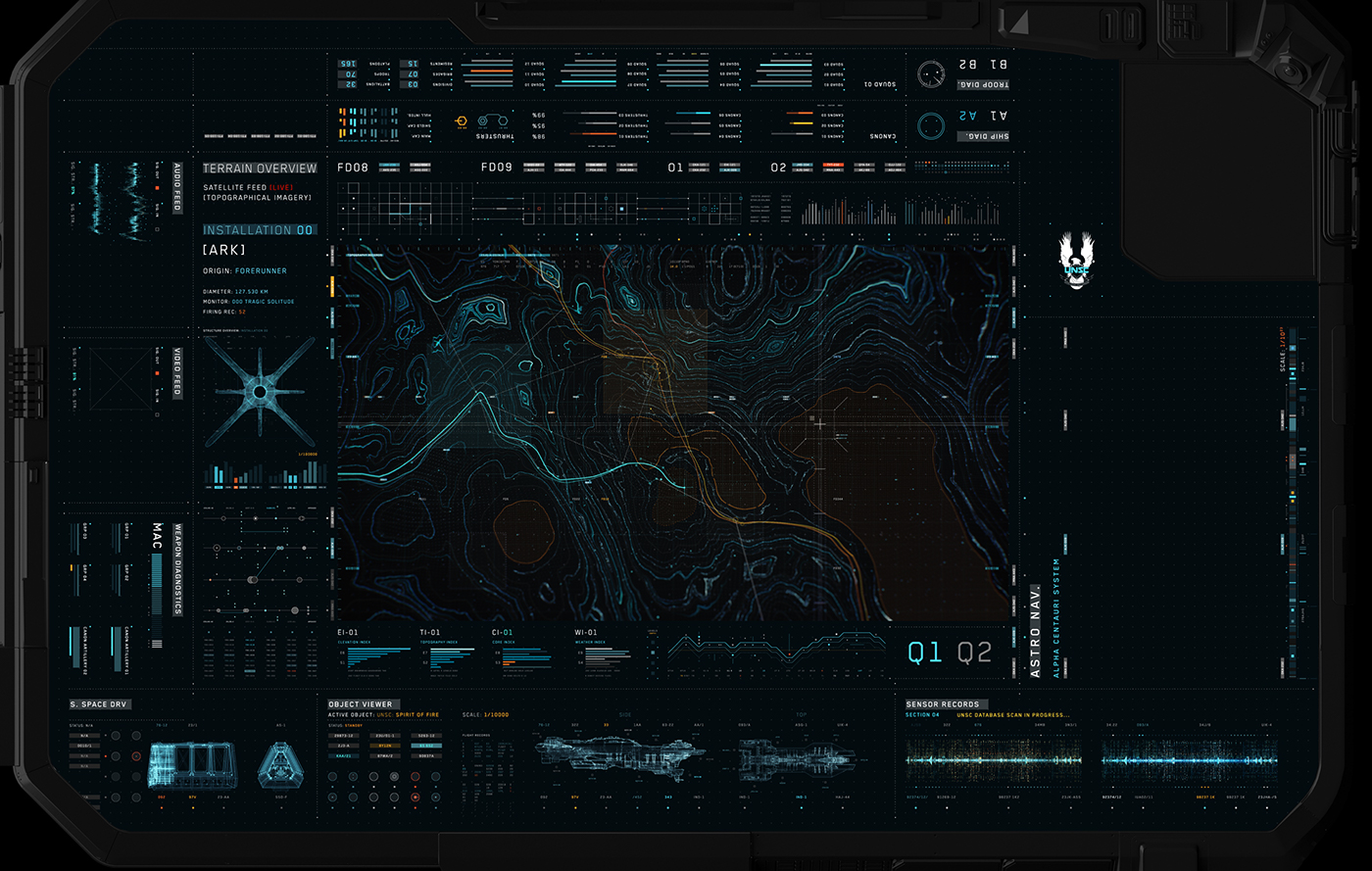 UI FUI Interface hologram tech Data Space 