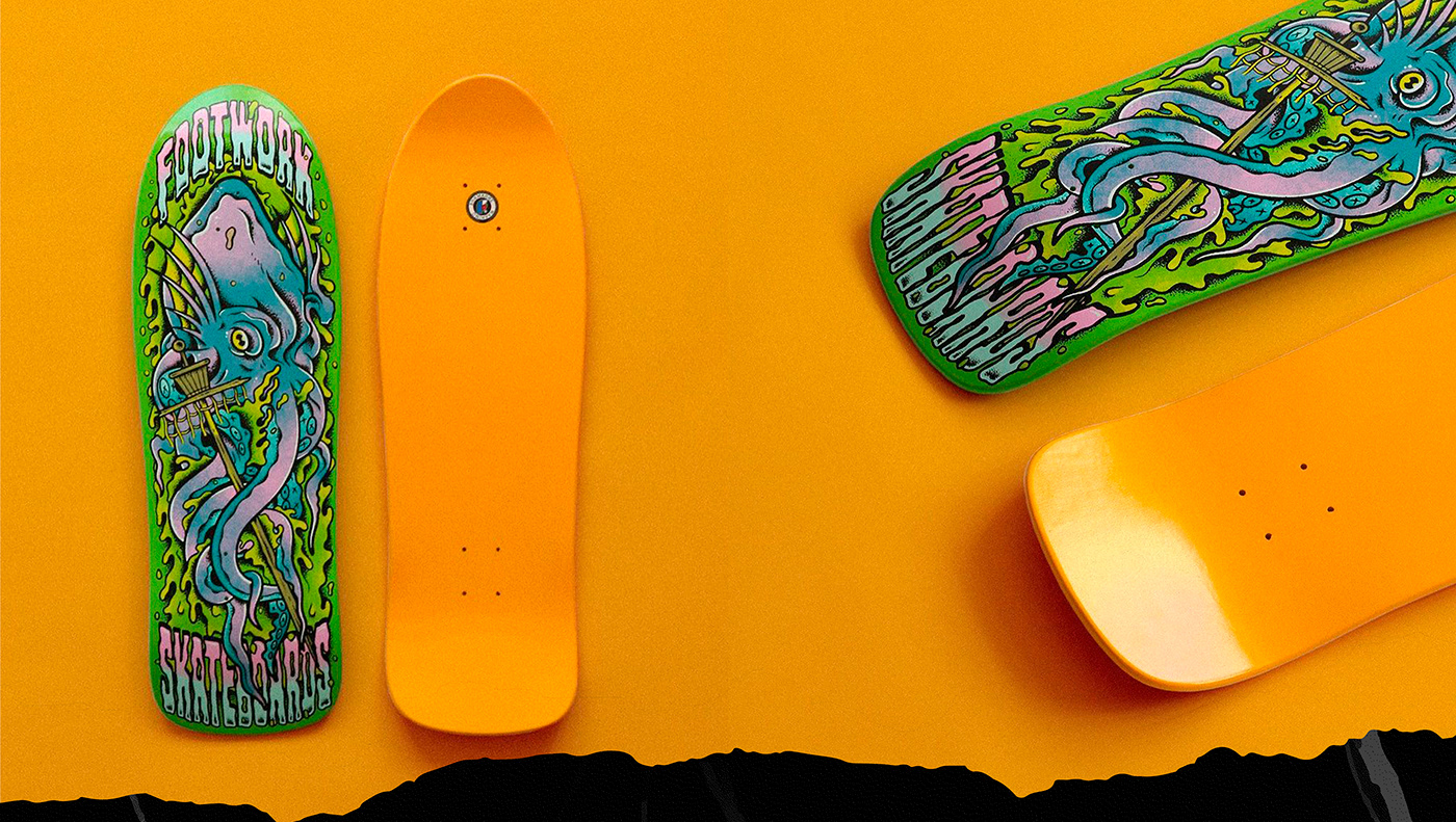 adobe illustrator Adobe Photoshop art branding  cartoon deck ILLUSTRATION  print design  skate skateboard
