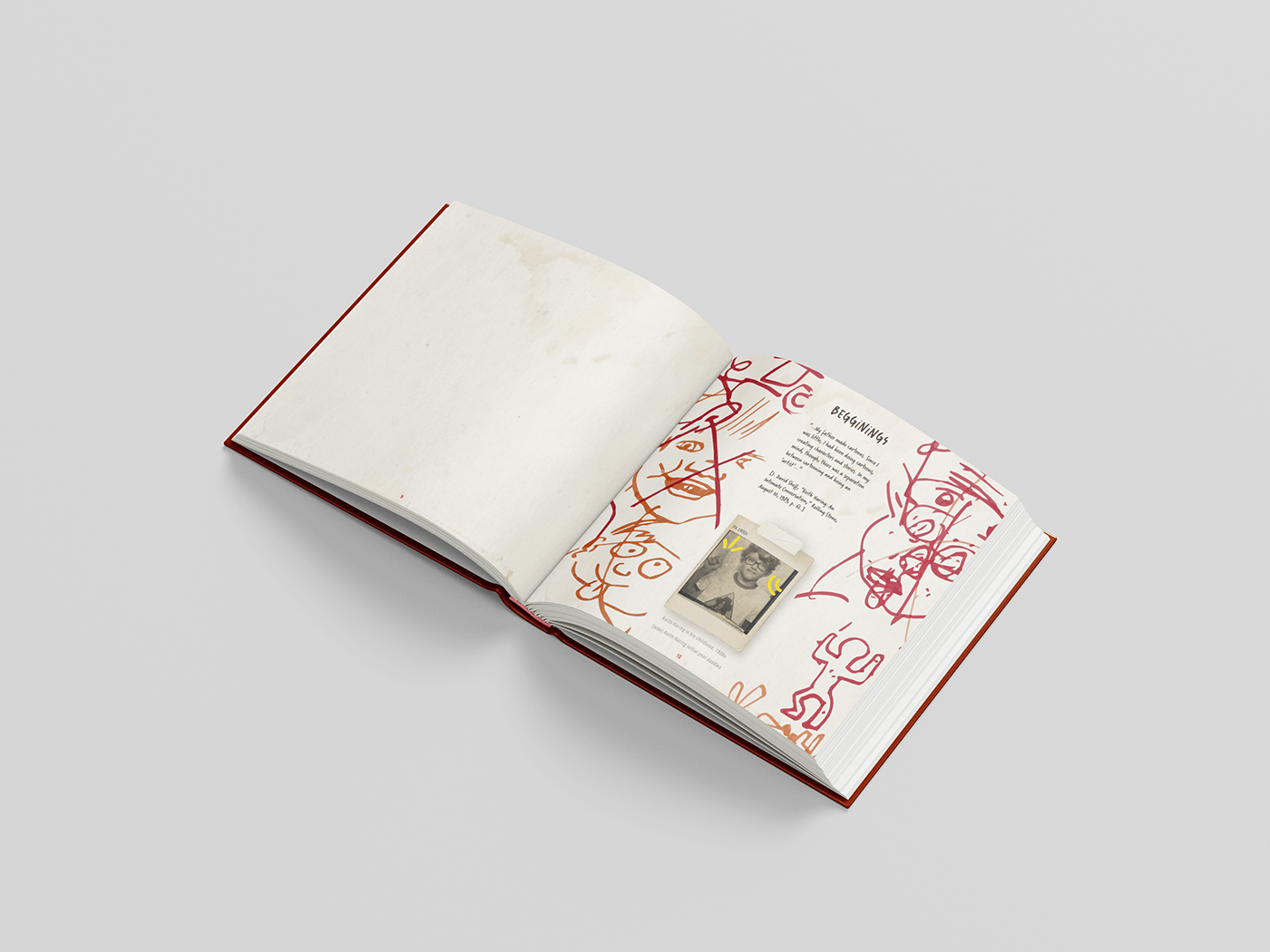 Keith Haring book design Layout editorial magazine InDesign print Graphic Designer Collateral design
