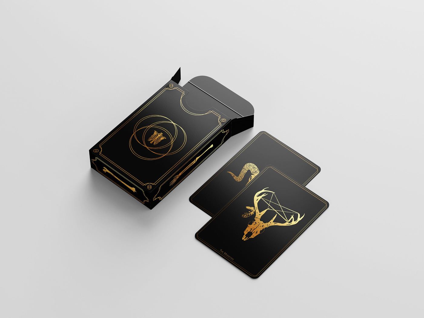 animal animal skull black black and gold card creatures deck gold human skull skull Supernatural tarot Tarot Cards tarot deck