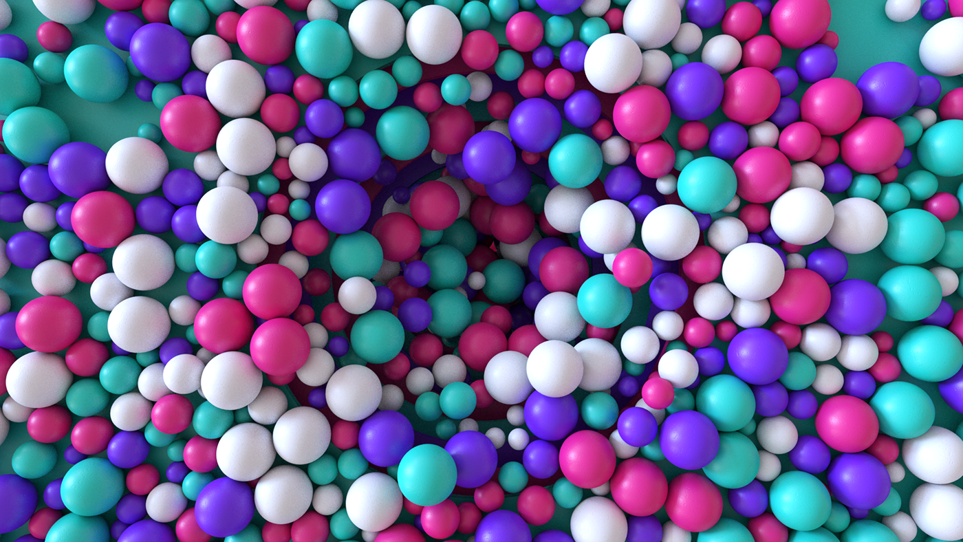 2D 3D animation  motion graphics  art colorful ID branding  spheres design