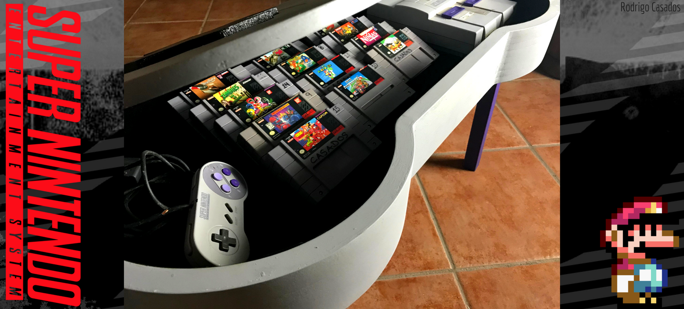 snes Super Nintendo table mesa baul Retro Gamer Gaming Juegos Nintendo
