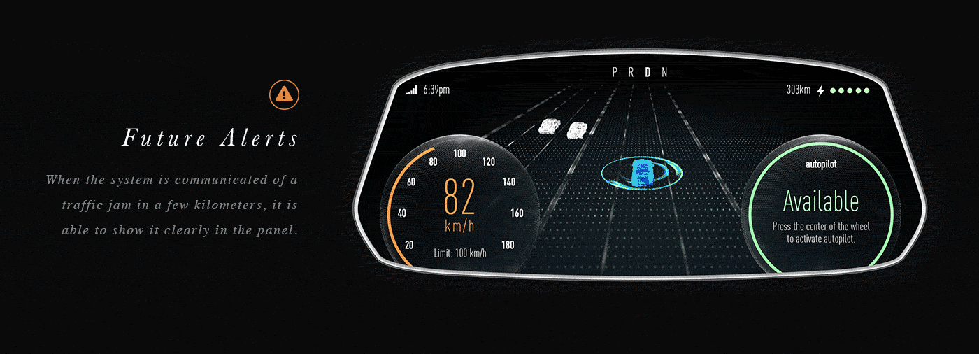 self-driving Autonomous hmi car Interface dashboard automotive   adobeawards