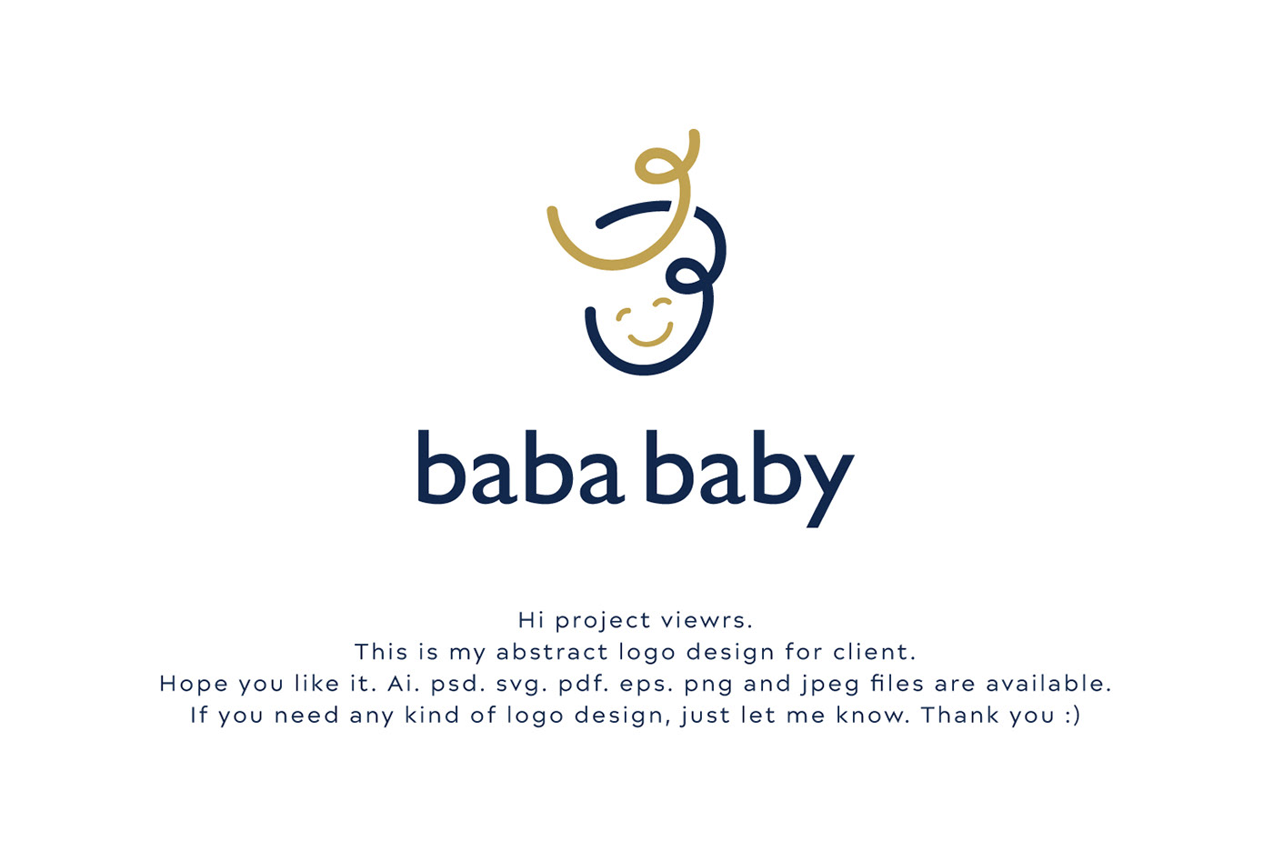 Abstract baba baby logo design, vector logo design