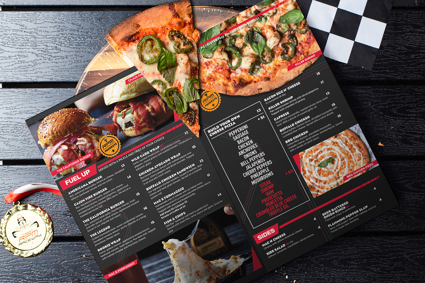 restaurant menu bar Food  branding  Racing