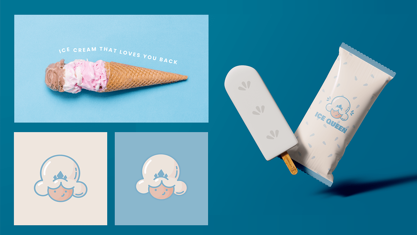 Logo and packaging for ice cream shop