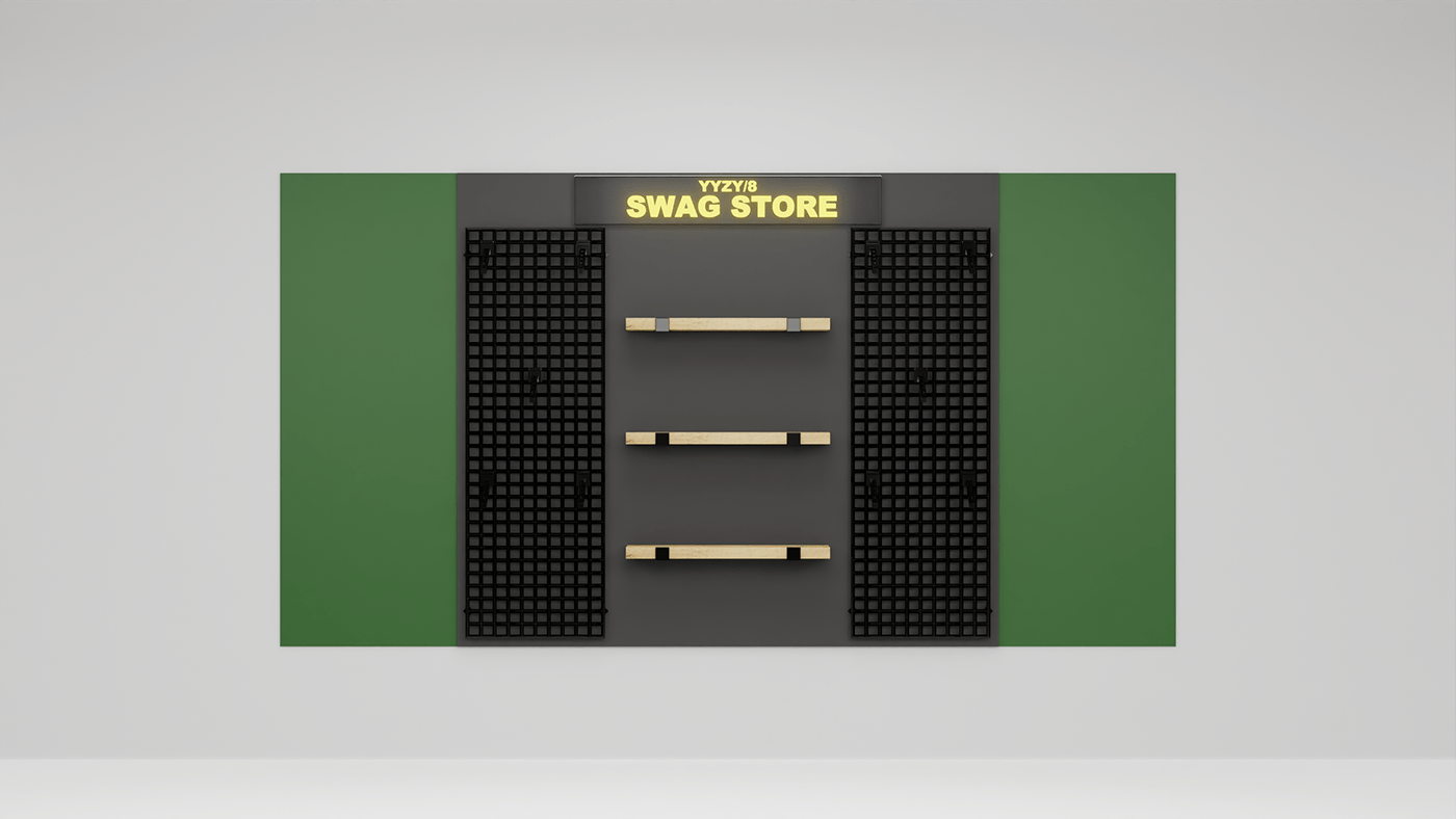 metal store pegboard Board Advertising  product design  Render visualization architecture 3D