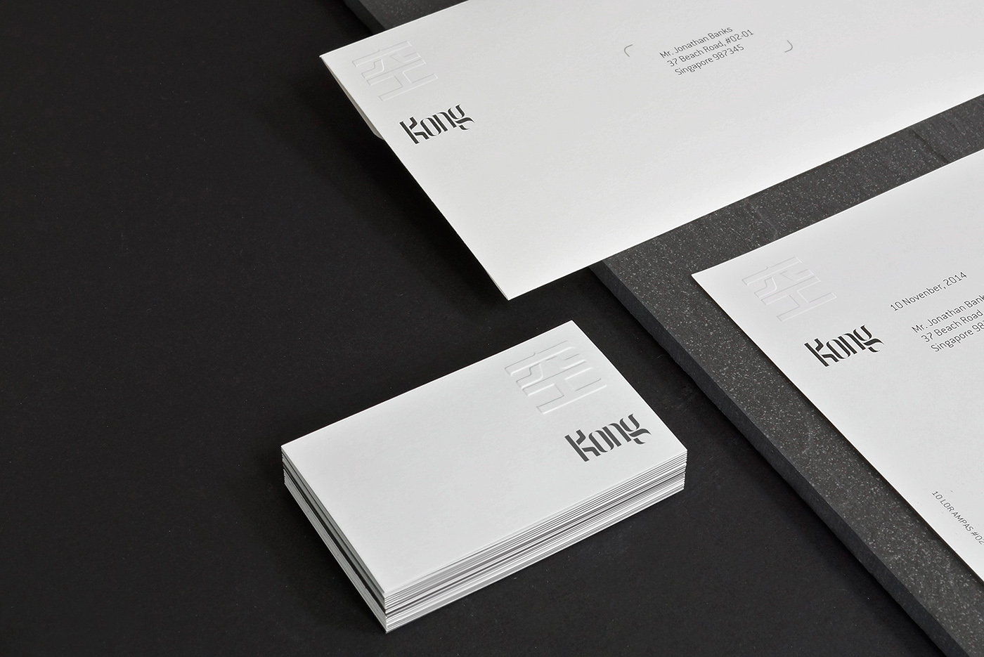 Adobe Portfolio kong minimal Self Promo black and white Kong studio identity Promotional namecard stamp collaterals oriental pattern and motifs Badges seal hanzi