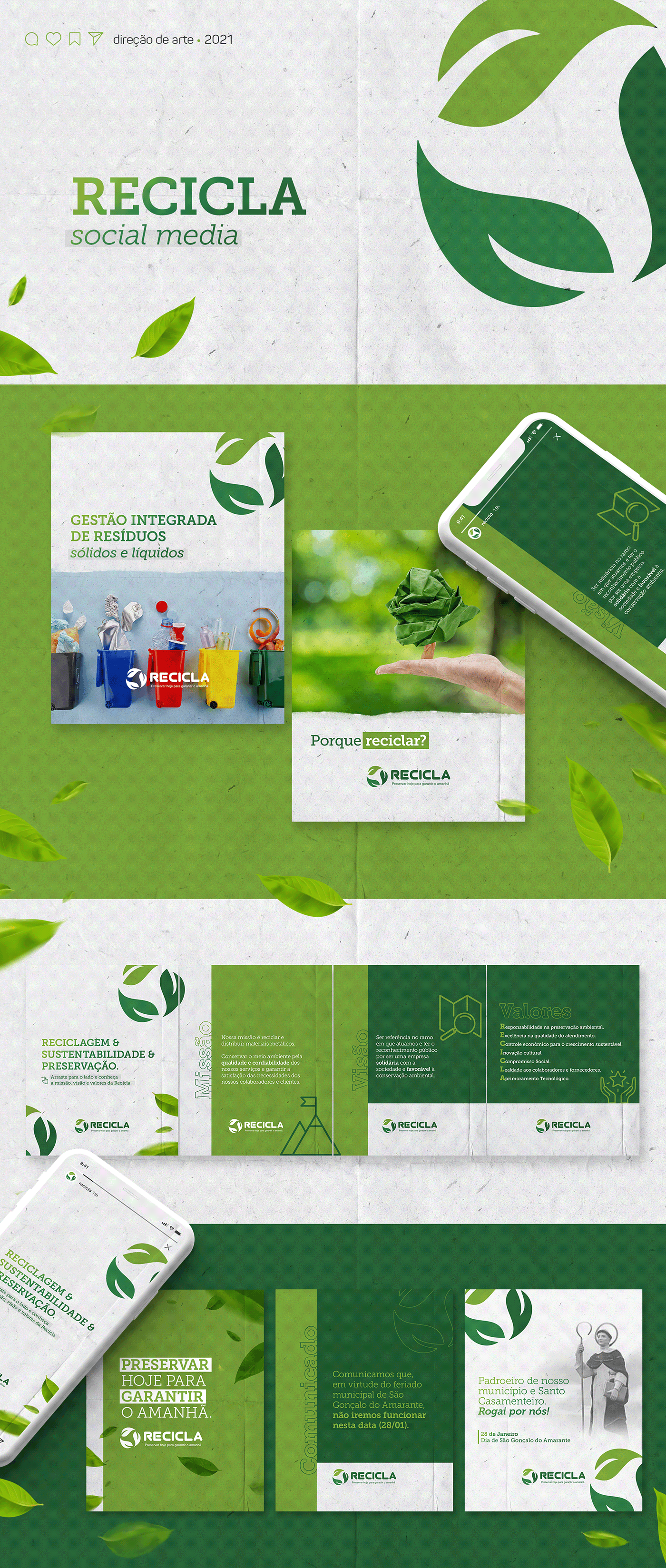 green key visual kv Meio Ambiente natureza recicla reciclagem social media sustentabilidade