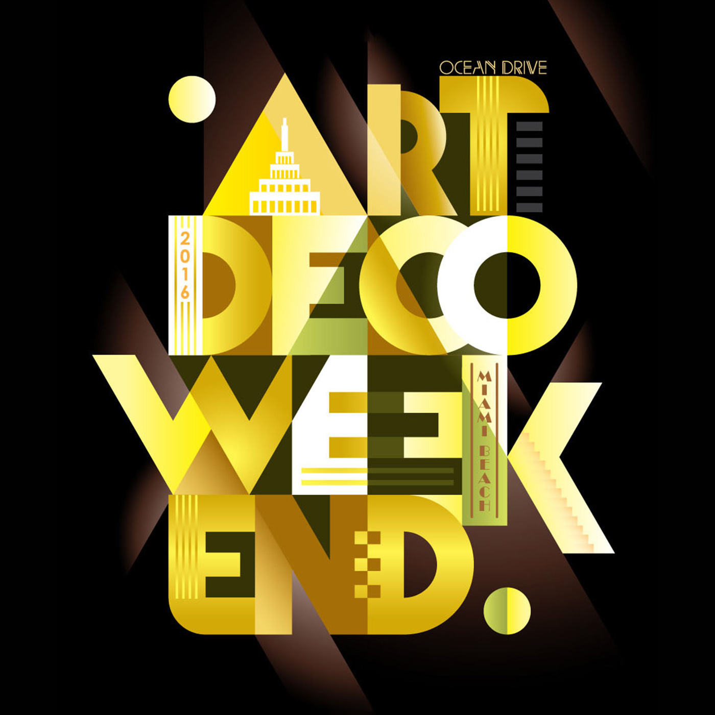 art deco artdeco Style dotz 3s weekend poster Illustrator Adobe Portfolio miami