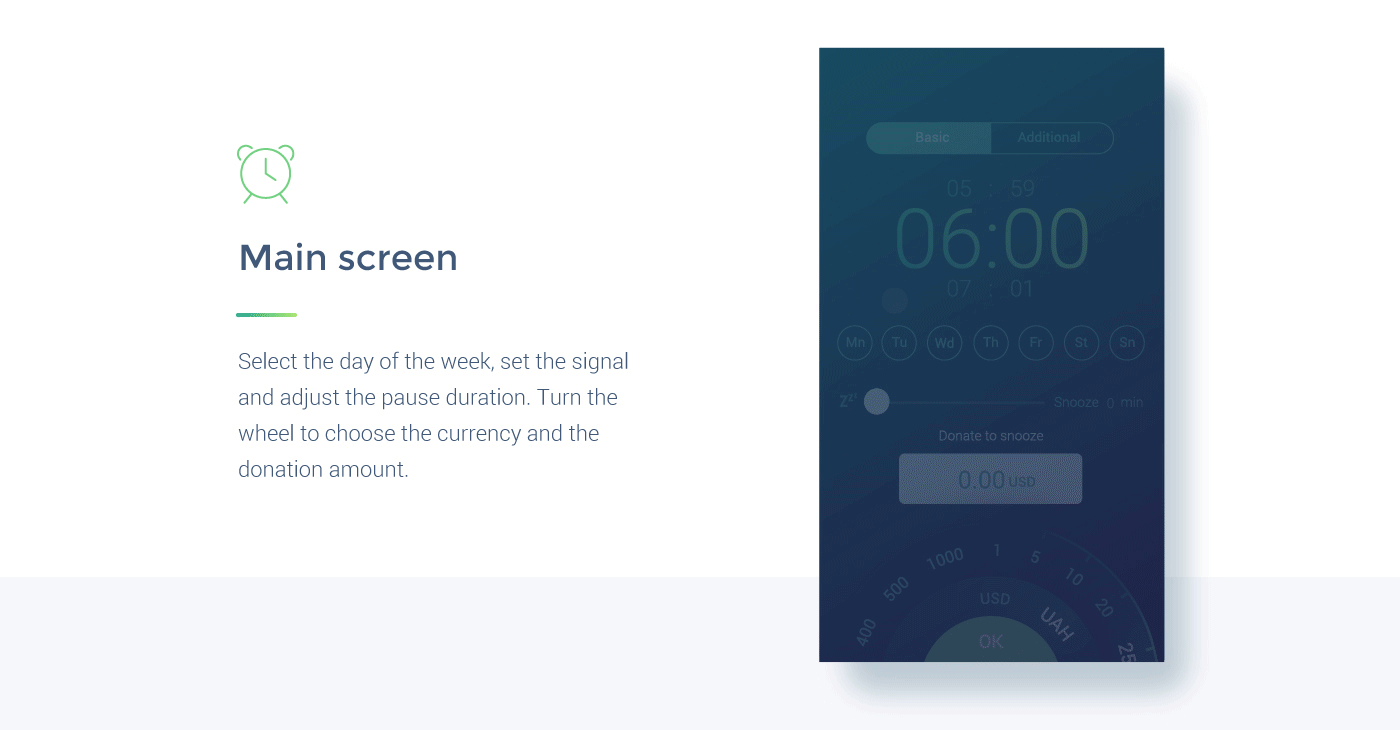 Mobile app UI/UX app design clock Interface mobile