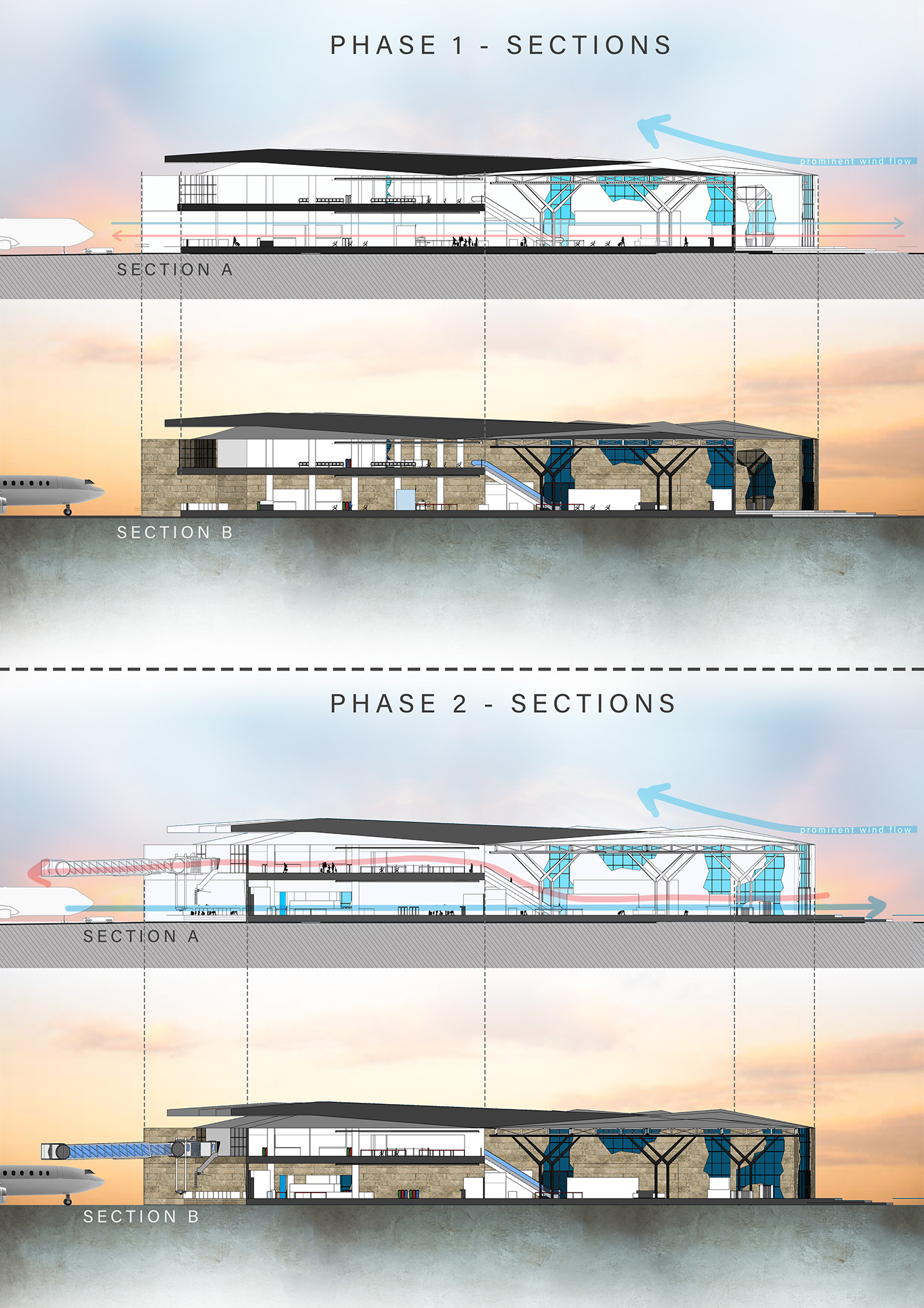 architecture ILLUSTRATION  airport thesis design building portfolio Thesis Project airplane vernacular