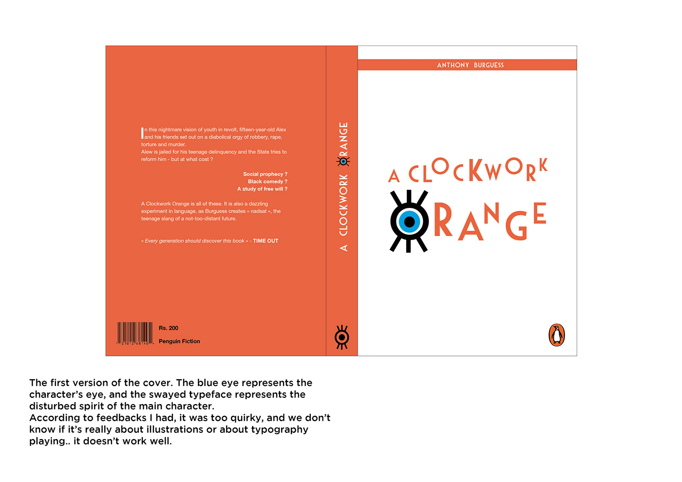 a clockwork orange anthony burguess book design editorial design  ILLUSTRATION  creepy mesmerizing visual Experimental Typography