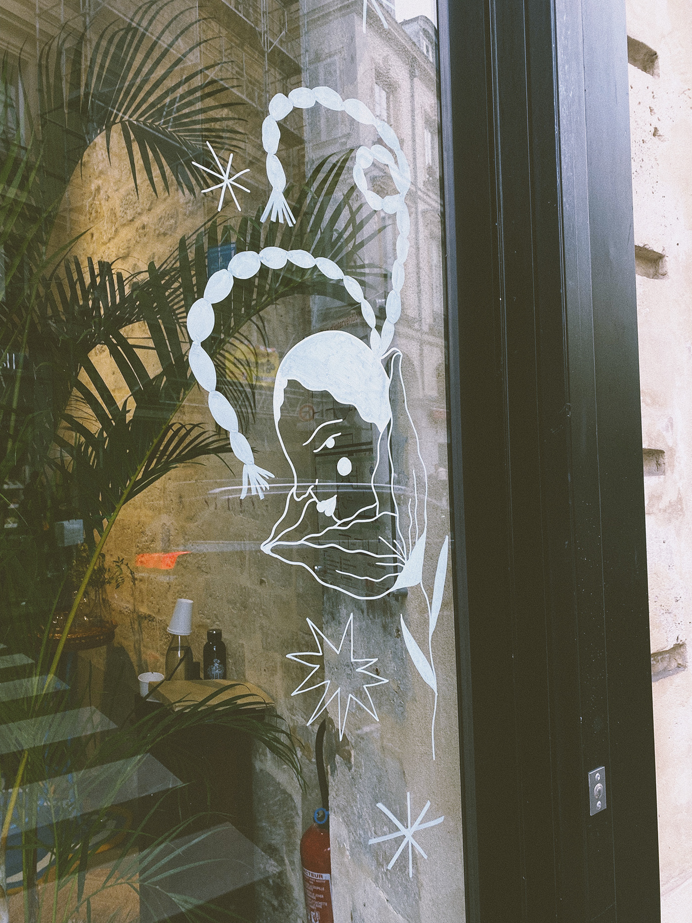 artwork clorophillandia Drawing  handpainting ILLUSTRATION  painting   Paris Window window design Window Display