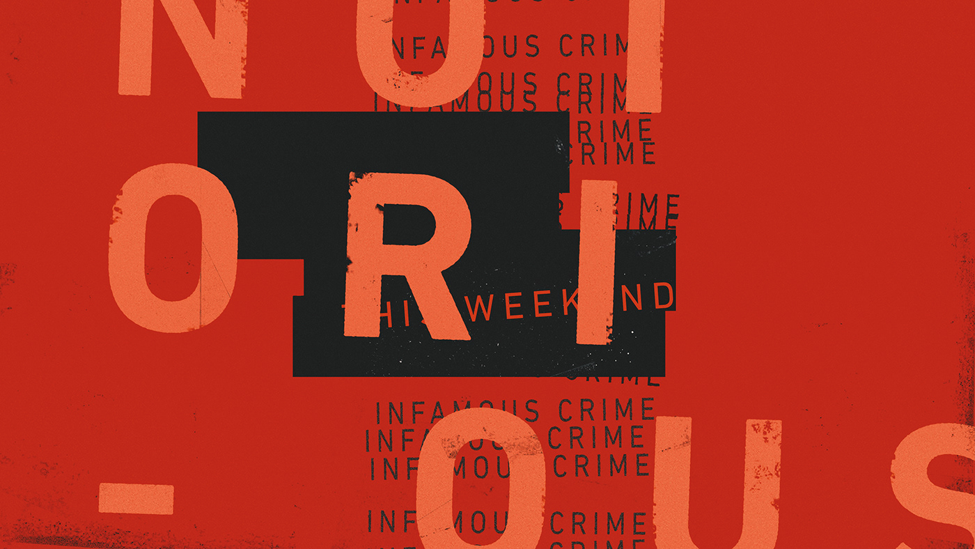 bold color collage crime design Rebrand repeated type styleframe swiss typography  
