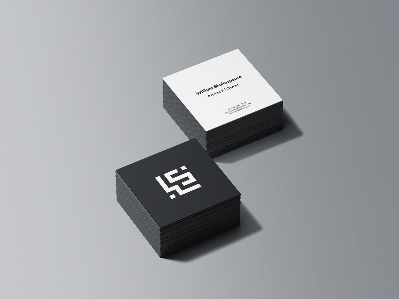 modern minimalist business card design for architecture firm, architect, real estate