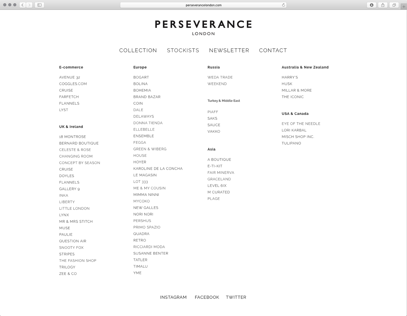 Perseverance brandidentity identity London womenswear