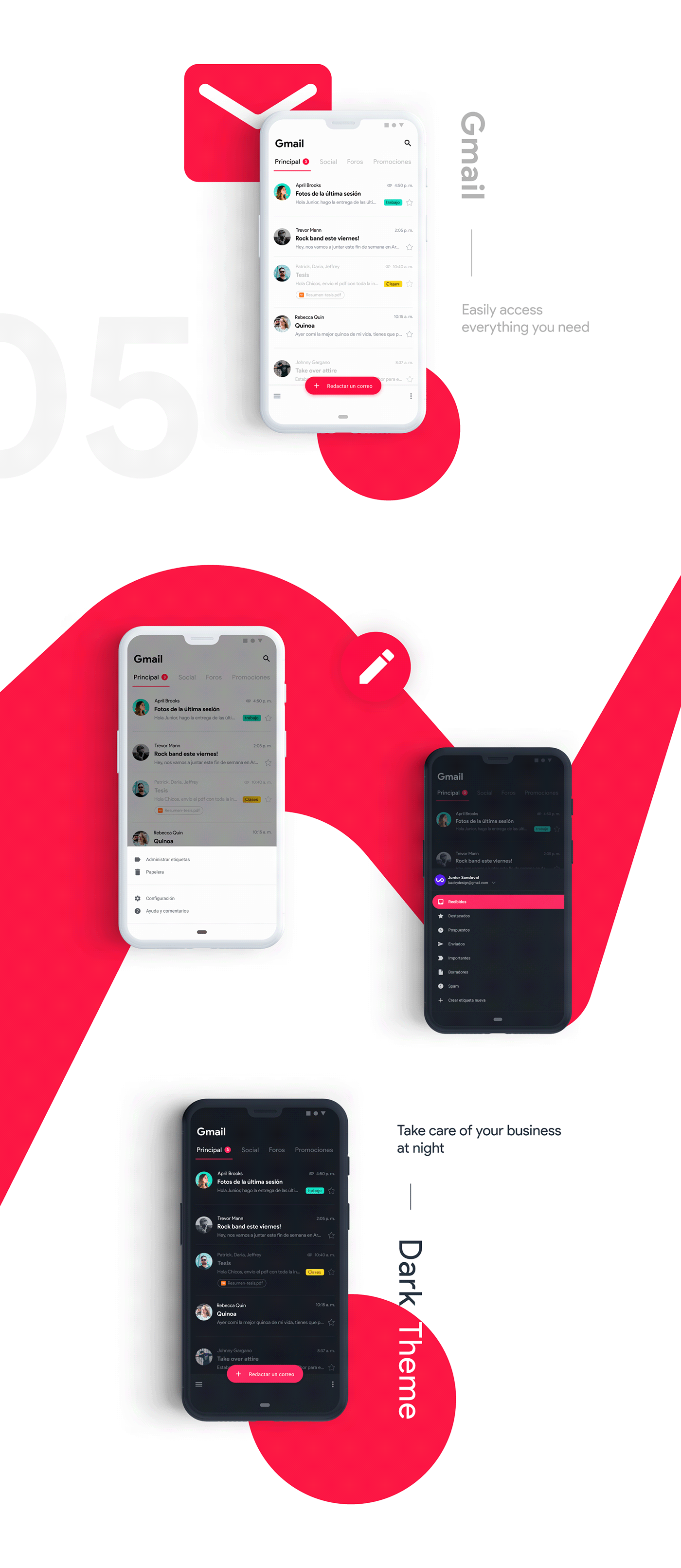 app UI redesign concept google spotify WhatsApp ux youtube android