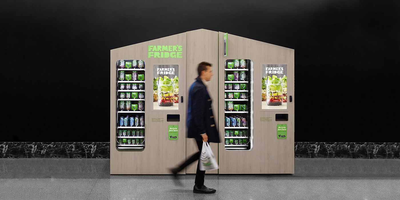 restaurant vending machine touchscreen custom typography fresh salads strategy rebranding