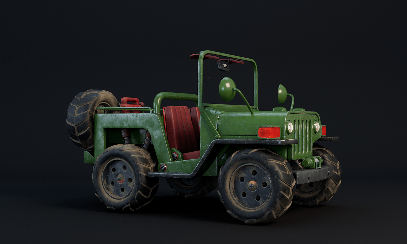 3D automotive   car CGI Land Vehicle Maya Render slug jeep Substance Painter vray