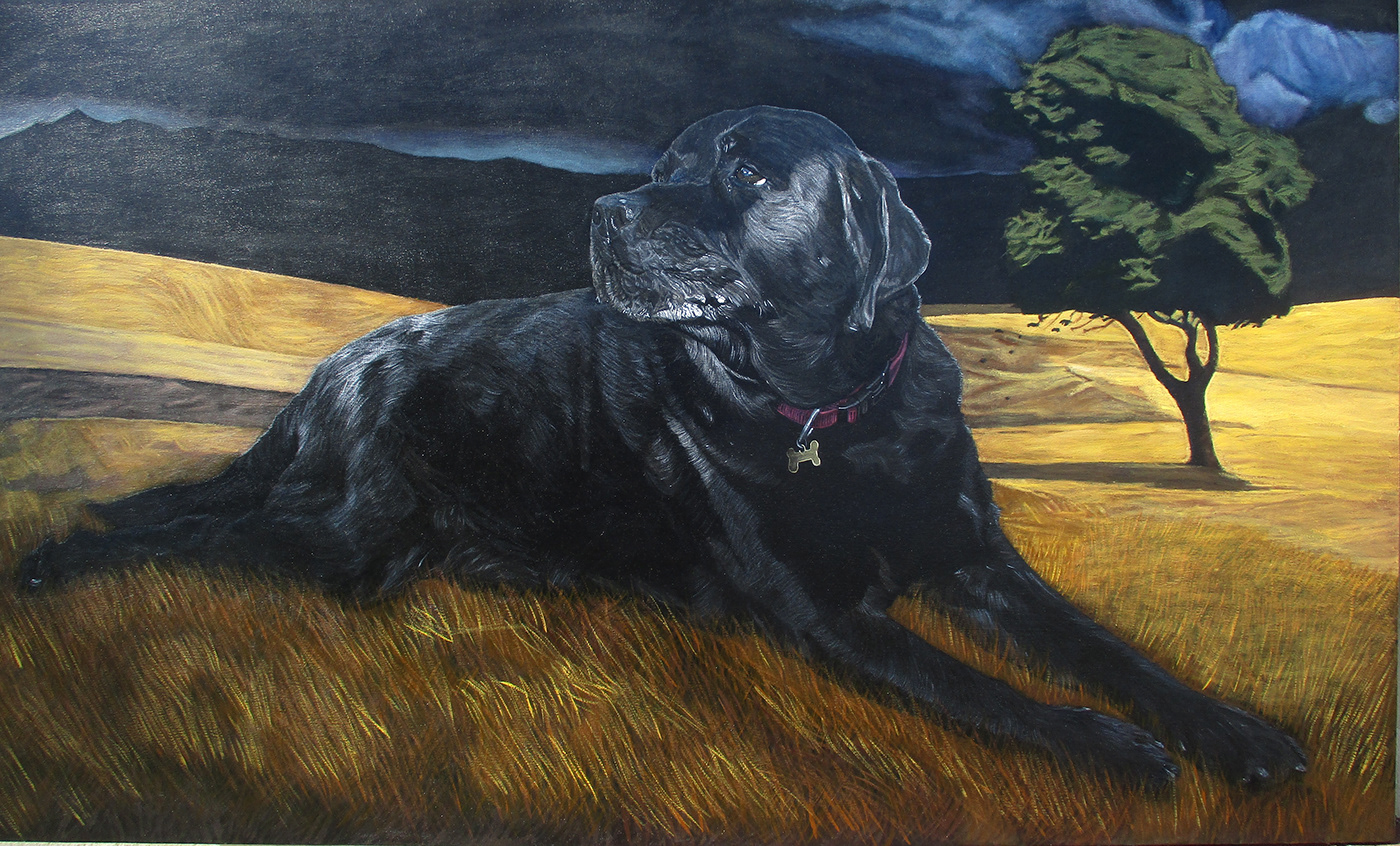 painting   Dog painting Landscape Painting oil on canvas