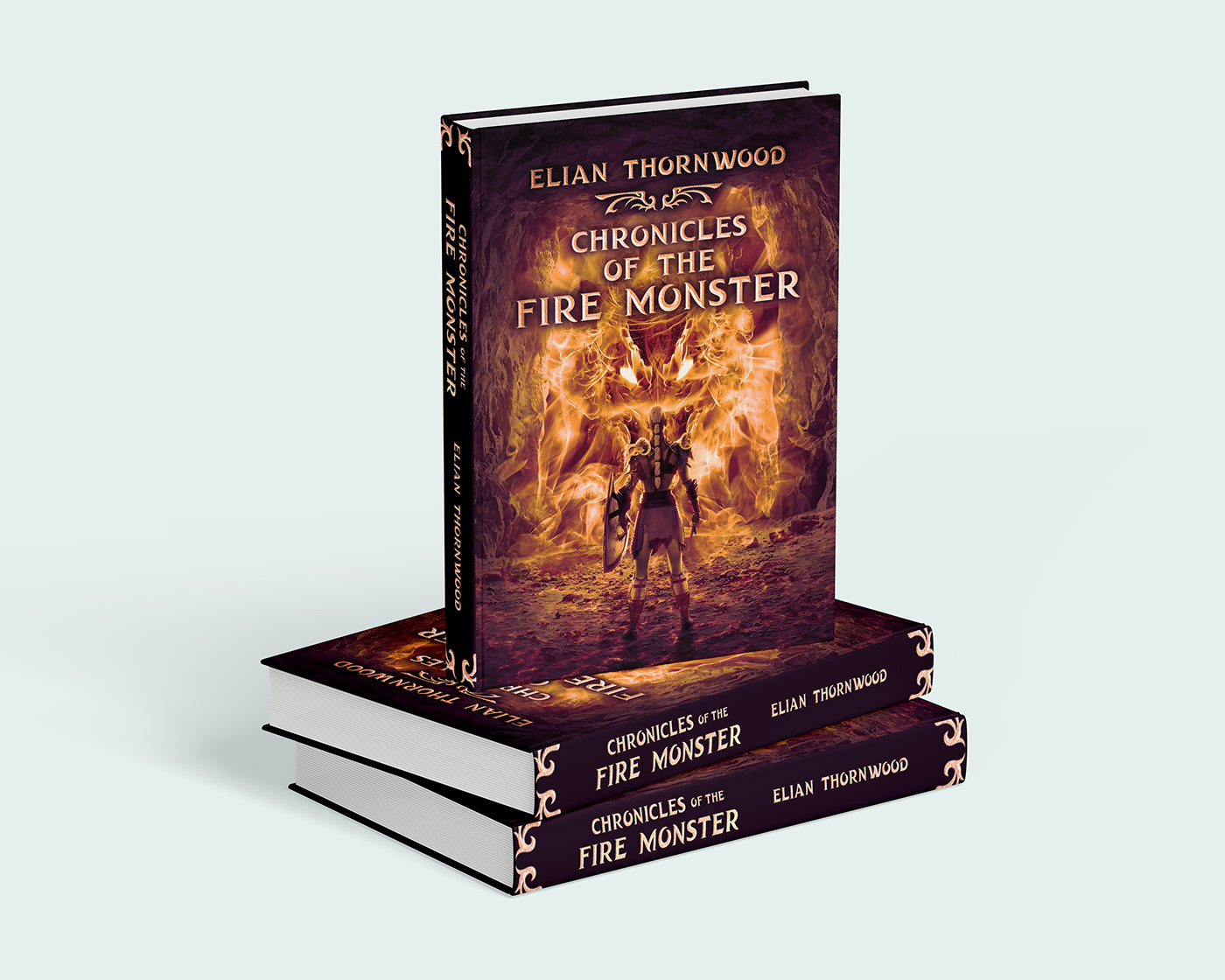 fire monster fantasy book book cover fantasy novel Photo Manipulation  graphic design  Graphic Designer