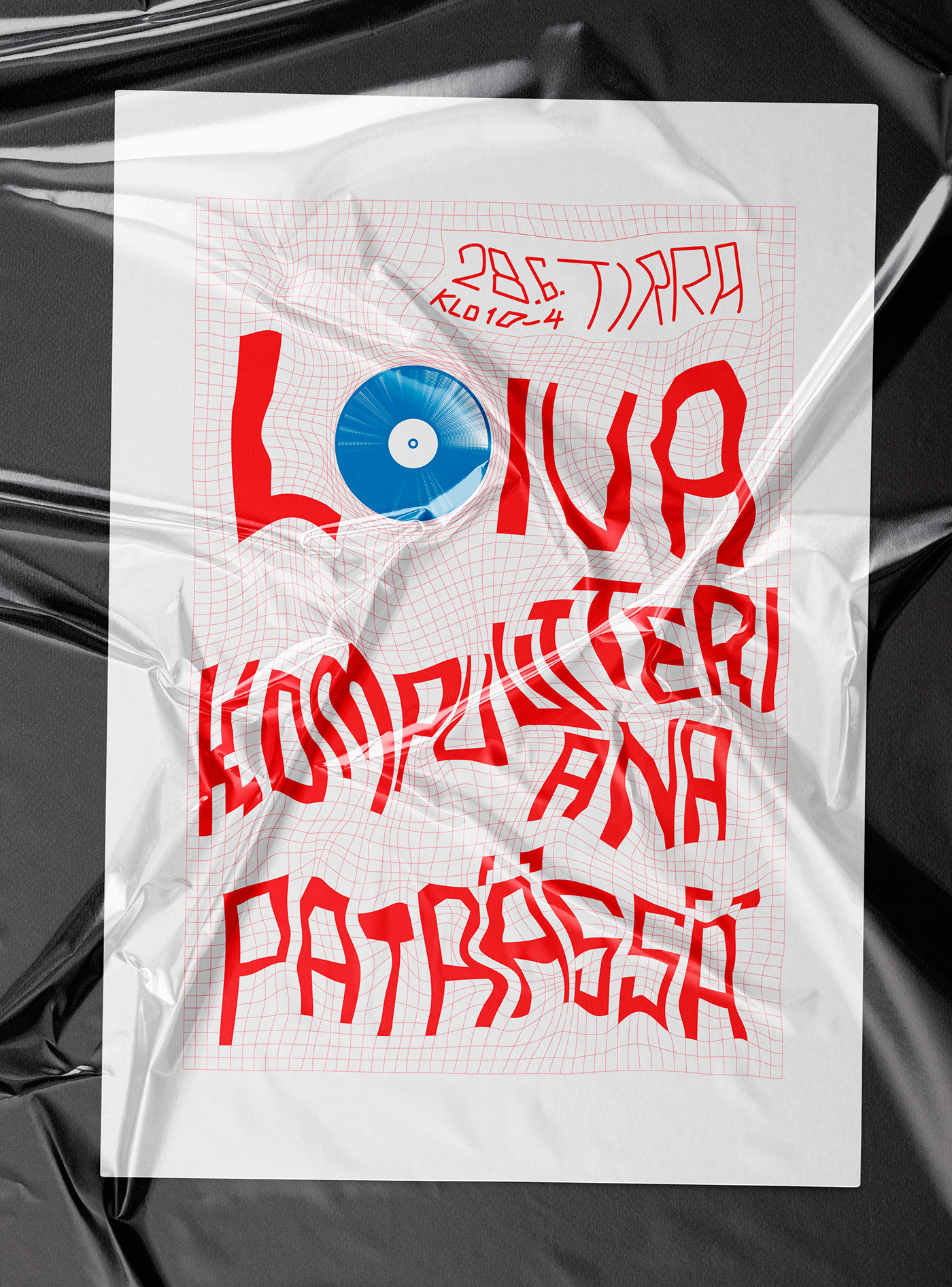 lahti Loiva Tour de Lahti indie music poster poster Type experiment grid red blue doodle