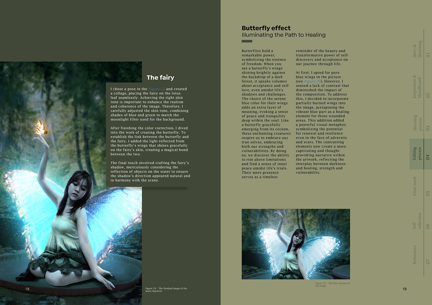 photoshop Layout graphic design  fairytale butterfly wings Nature photoshoot