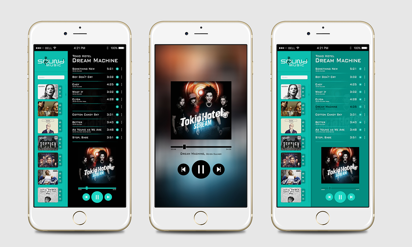 app music app player Mobile app Music Player sound app ui design song music list music
