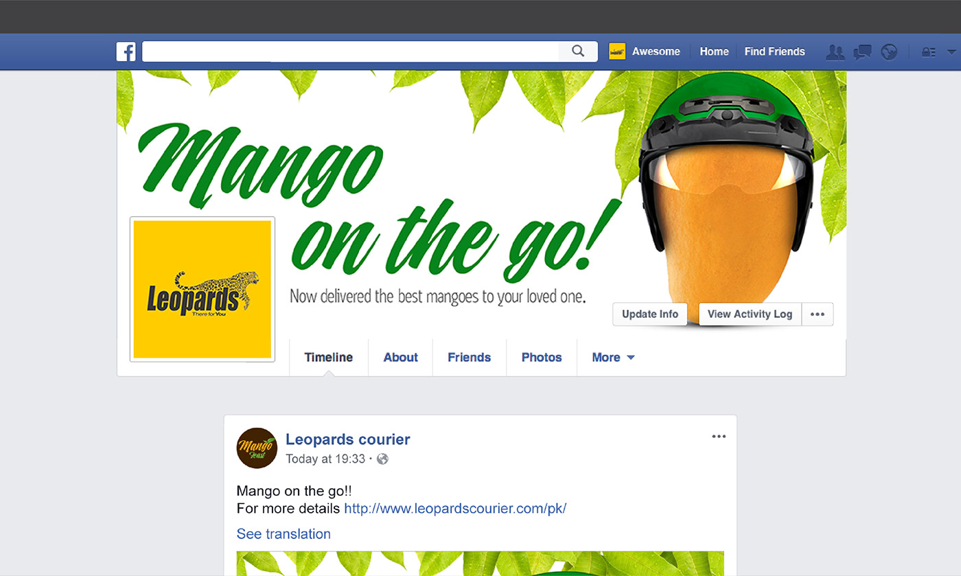 Mango Leopards courier campaign Mango Campaign creative touqeer green Helmet Bike concept