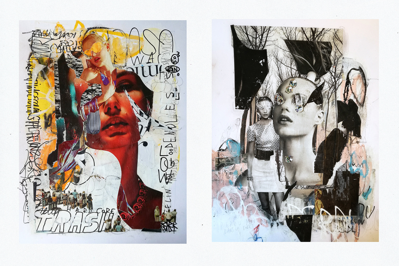 collages art Fashion  woman Urban punk Cut&Paste mixmedias