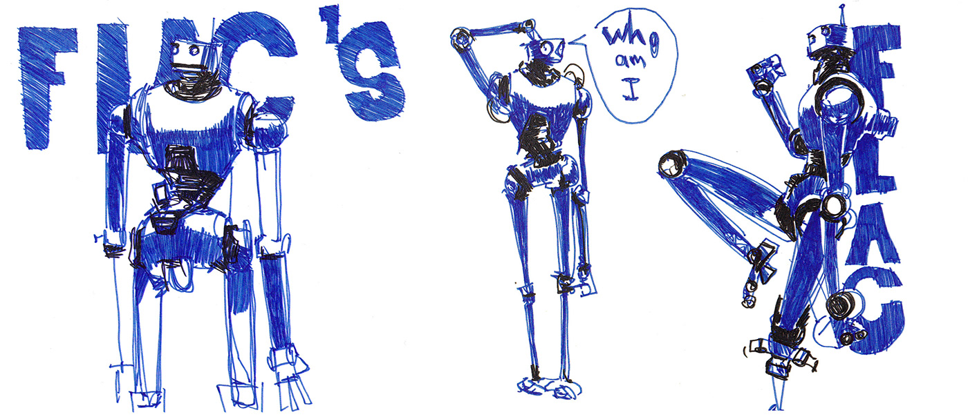 comics Digital Art  dots fabric ILLUSTRATION  robot sketch