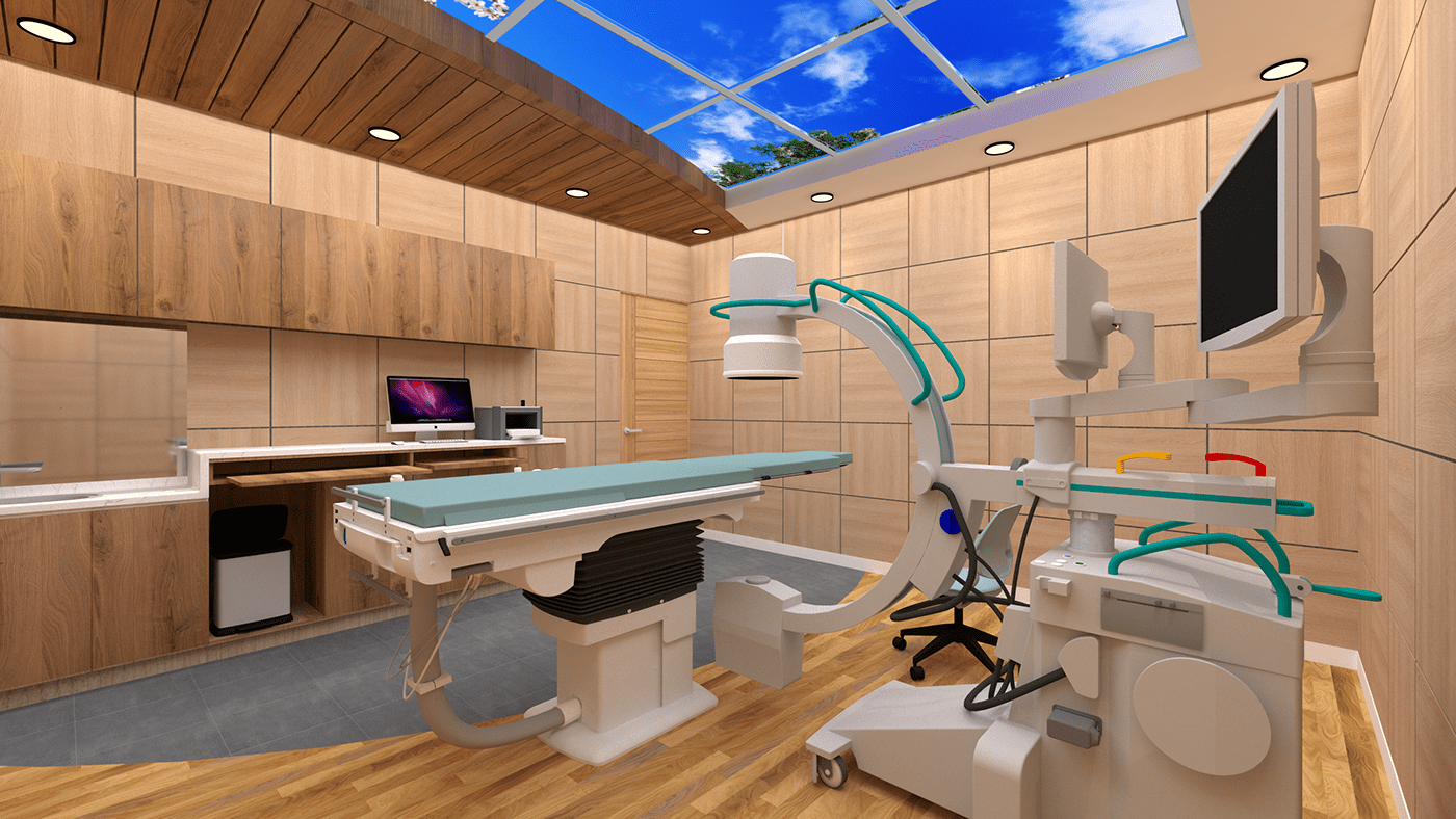 clinic healthcare hospital Interior interior design  photoshop SketchUP surgery surgery clinic vray