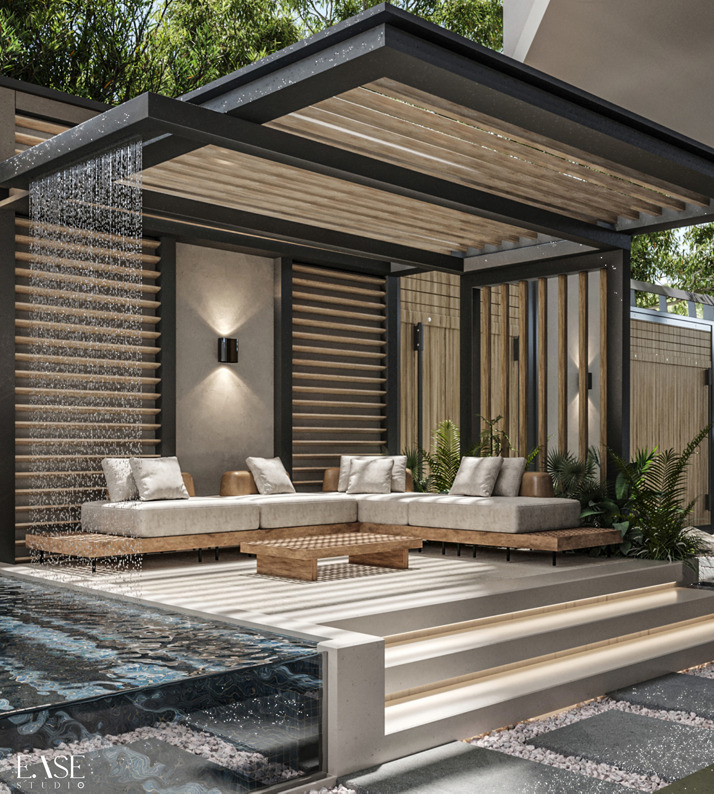 3ds max architecture corona exterior exterior design Landscape modern Render villa design visualization